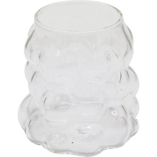 Uravas Store Boncuklu - Boğumlu Cam Bardak 340ML Kahve - Sunum - Meşrubat BX40