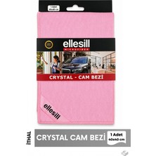 Ellesill Crystal Cam Bezi 40X40 cm 1 Adet Iz Bırakmayan Mikrofiber Cam Ayna Parlatma Temizlik Bezi