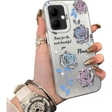 HONTINGA Infinix Smart 10 ile Uyumlu Kılıf Silikon Kenar Sert Arka Kamera Koruyucu Basitlik Anti Düşme Kamera Sevgili Çift Kılıf Çiçekli Kılıf Desen Couple Telefon Kılıfı K1-1784