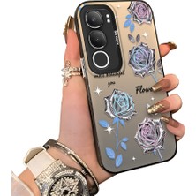 HONTINGA Vivo Y19S ile Uyumlu Kılıf Silikon Kenar Sert Arka Kamera Koruyucu Basitlik Anti Düşme Kamera Sevgili Çift Kılıf Çiçekli Kılıf Desen Couple Telefon Kılıfı K1-1784