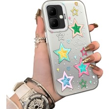 HONTINGA Infinix Smart 10 ile Uyumlu Kılıf Silikon Kenar Sert Arka Kamera Koruyucu Basitlik Anti Düşme Kamera Sevgili Çift Kılıf Yıldız Kılıf Desen Couple Telefon Kılıfı K1-1785