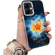 HONTINGA Infinix Smart 10 ile Uyumlu Kılıf Silikon Kenar Sert Arka Kamera Koruyucu Basitlik Anti Düşme Kamera Sevgili Çift Kılıf Yıldız Desen Couple Telefon Kılıfı K1-1786