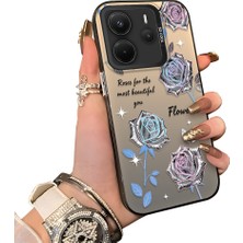 HONTINGA Xiaomi Redmi Note 14 ile Uyumlu Kılıf Silikon Kenar Sert Arka Kamera Koruyucu Basitlik Anti Düşme Kamera Sevgili Çift Kılıf Çiçekli Kılıf Desen Couple Telefon Kılıfı K1-1784