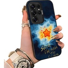 HONTINGA Samsung Galaxy S25 Ultra ile Uyumlu Kılıf Silikon Kenar Sert Arka Kamera Koruyucu Basitlik Anti Düşme Kamera Sevgili Çift Kılıf Yıldız Desen Couple Telefon Kılıfı K1-1786