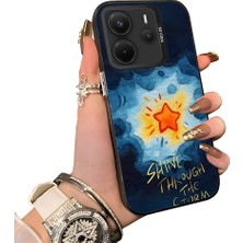 HONTINGA Xiaomi Redmi Note 14 ile Uyumlu Kılıf Silikon Kenar Sert Arka Kamera Koruyucu Basitlik Anti Düşme Kamera Sevgili Çift Kılıf Yıldız Desen Couple Telefon Kılıfı K1-1786