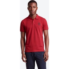 Piero Perla Kontür Jaguar Nakış Detaylı Slim Fit Erkek Polo Yaka Kırmızı T-Shirt