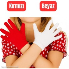 Unisex Çocuk Kırmızı Beyaz Renk & Bando & Pandomim & Gösteri & Merasim Eldiveni & 23 Nisan & 19 Mayıs & 29 Ekim