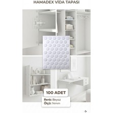 Hamadex Yapişkanlı Vida Tapasi, Vida Kapatıcı Kapagiı, Beyaz ( 100 Adet ) Mobilya Delik Gizleme Folyosu