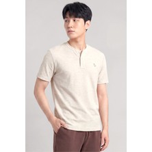 Piero Perla Eva Nakış Detaylı Hakim Yaka Regular Fit Erkek T-Shirt