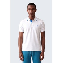 Piero Perla Erkek Eva Nakış Detaylı Ayaksız Triko Yaka Slim Fit Kıvrılmaz Yaka Polo T-Shirt
