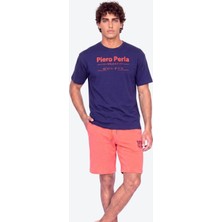 Piero Perla Erkek Bisiklet Yaka Milano Koordinat Baskı Detaylı Oversize Fit T-Shirt