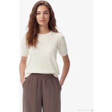 Nautica Kadın Krem Slim Fit Triko 65S113T.1MA