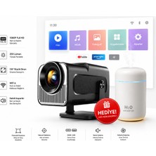 Teknomie Android Wifi Taşınabilir Akıllı Projektör – 4K Ultra Hd, Bluetooth 5.0, Hoparlör, Çok Amaçlı Akıllı Mini Projeksiyon