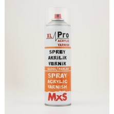 MxS XL Pro Sprey Akrilik Parlak Vernik 500 ml – Şeffaf Koruyucu Vernik Spreyi