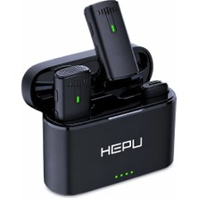 HEPU HP-K10 2.4GHz Kablosuz Mikrofon Seti – Şarj Kutulu, iOS/Type-C Uyumlu