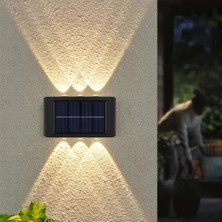 Uravas Store 6 Ledli Solar Duvar Lamba Dekorasyon Aydınlatma Aplik Güneş Enerji Gün Işığı 2 Li Set