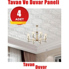 BienHome 4 Adet, 70X70CM 0,50M² Beyaz 3D Dekoratif Kendinden Yapışkanlı Köpük Duvar Kaplama PANELI-3140-TAVAN Kaplama Köpüğü