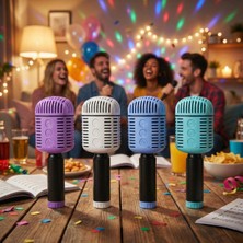 S'82 Kablosuz Hoparlörlü Karaoke Mikrofonu