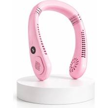 S'82 Pembe Taşınabilir Boyun Fanı Ergonomik Tasarım Çok Kademeli Hava Akışı
