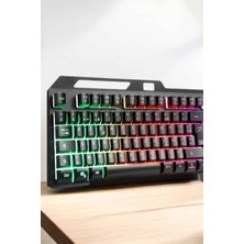 S'82 LED Işıklı Oyuncu Klavye USB Girişli Rgb Işıklı Q Klavye Mouse Hediyeli