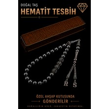 Steel Art Kuyumculuk Kişiye Özel Isimli Hematit Doğal Taş Tesbih Hediyelik Ahşap Kutulu Harfli Tesbih Babalar Günü Hediyesi