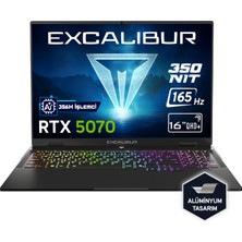 Casper Excalibur G915 AI Intel Core Ultra 7-356H 64GB 1TB RTX5070 165HZ 16" Freedos Gaming Laptop G915.356H-EF70X-C