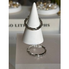 Bade Jewelry Vip Silver Küp Sıralı Modern Tarz Kararmaz Çelik Halka Küpe