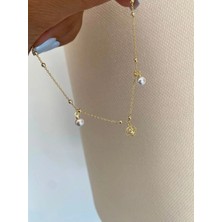 Bade Jewelry Fd Vip Gold Inci Detaylı Zarif Kararmaz Çelik Şık Halhal