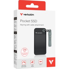 Verbatim 256GB Pocket Mini Taşınabilir SSD USB 3.2 - 1000MB/S-1000MB/S Siyah/gri Kablo Dahil (32415)