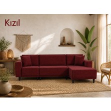 Rolivs Rivol K60 + J90 + Uz Modüler Köşe Koltuk Kızıl 280 x 165 cm