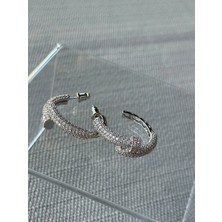 Bade Jewelry Vip Silver Zirkon Taşlı Pırlanta Işçiliği Luxury Kararmaz Çelik Çivi Model Küpe