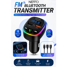 Neffo Bluetooth Fm Transmitter – 3 USB Portlu Süper Hızlı Araç Şarj Cihazı