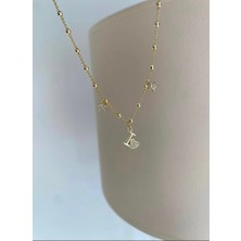 Bade Jewelry Fd Vip Gold ‘love’&taşlı Yıldız Detaylı Kararmaz Çelik Şık Halhal