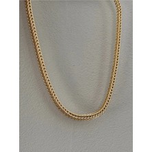 Bade Jewelry Vip Gold Kuyumcu Model Kalın Örme Kararmaz Çelik Zincir 45 cm