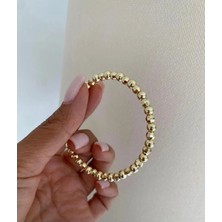 Bade Jewelry Fd Vip Gold Dokul Tasarım Kararmaz Çelik Esnek Model Şık Bileklik