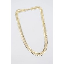 Bade Jewelry Vip Gold Zarif Yaprak Tasarım Kararmaz Çelik Şık Kolye 45+5 cm