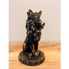 MYK Hediye ve Sanat Atölyesi Aslan Kral Biblo Heykeli 1. Sınıf Dayanıklı Dekoratif Aslan Heykeli & Masa Üstü Obje
