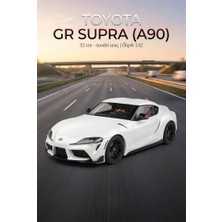 Farbu Oyuncak Hobbiez Lisanslı Toyota gr Supra Kapıları Açılabilir Model Diecast 1/32 Ölçek Metal Standlı Araç