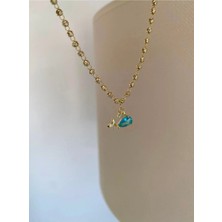 Bade Jewelry Fd Vip Gold Mavi Taşlı Balina Detaylı Kararmaz Çelik Şık Halhal