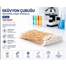 Labolist Eküvyon Çubuğu  Non Steril Ahşap (Pamuklu) 15 cm 100 Adet