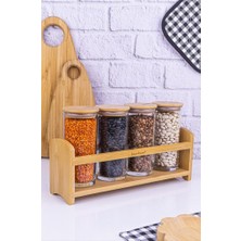 Bambum Paste - 5 Parça Standlı Vakulmu Kapaklı Baharatlık Seti