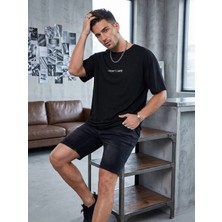 Kozz Style Erkek Siyah I Dont Care Baskı %100 Organik Pamuk Comfort Fit Tişört