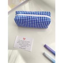 1 Çok Şey Lacivert Pötikare Kapitone Kalemlik – Astar­lı, Puf Puf Yumuşacık, Geniş Hacimli 1. Sınıf Kalite