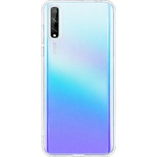 Kzy Huawei P Smart S ile Uyumlu Kapak Kamera Korumalı Süper Silikon Şeffaf Kılıf
