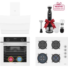Simfer 0+9 Fonksiyon Airfry Beyaz 3'lü Ankastre Set (8216 Fırın + 3507 Ocak + 8707 Davlumbaz)
