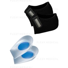 Flexy Medical Silikon Kumaş Topuk Çorabı ve Silikon Topukluk Tabanlık, Topuk Ağrısı, Topuk Diken, Nasır, Çatlak