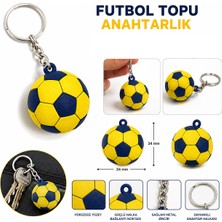 Anahtarlık Futbol Topu 3 cm Sarı Lacivert 10 Lu Paket Qtop Q-1009