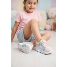 Walkenzo Elliot Kız Bebek Mekanizmalı Kolay Giyilebilir Işıklı Rahat Taban Hafif Spor Ayakkabı