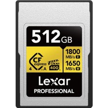 Lexar 512GB Profesyonel Cfexpress Type-A | Gold (1800MB/S - 1650MB/S)