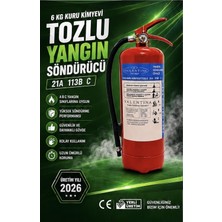 Vallentina 6 kg Kuru Kimyevi Tozlu Yangın Söndürme Cihazı Tse-Hyb Belgeli Yüksek Performanslı